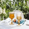 7OZ Plastic Wine Glasses, 48Pcs Amber Reusable Drinking Cups Vintage