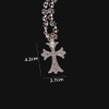 EwiutoijngiQan Silver Cross Necklace Pendant Necklace Chrome Cross 925 Silver