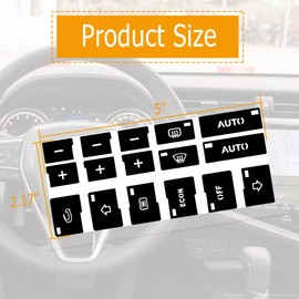 AC Dash Button Repair Kit - Replacement Sticker for Fixing Ruined Faded A/C Control Buttons - Car SUV Truck Accessories (16-key)