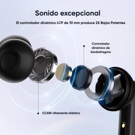 Audfonos Bluetooth In-ear Inalmbrico Qcy T13 Anc 2 Con Manos Libres, 10mm Controlador Dinmico, Bluetooth 5.3,bajos Potentes, 30h, 4 Micros Para...    