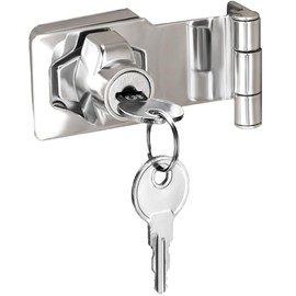 ZiYuya Padlock Hasp Right Angle 90 Degrees Safety Hasp Lock Door Hinge Lock Gate Latch with Keys Lock Buckle Hinges Hasp Lockable 3 Inch