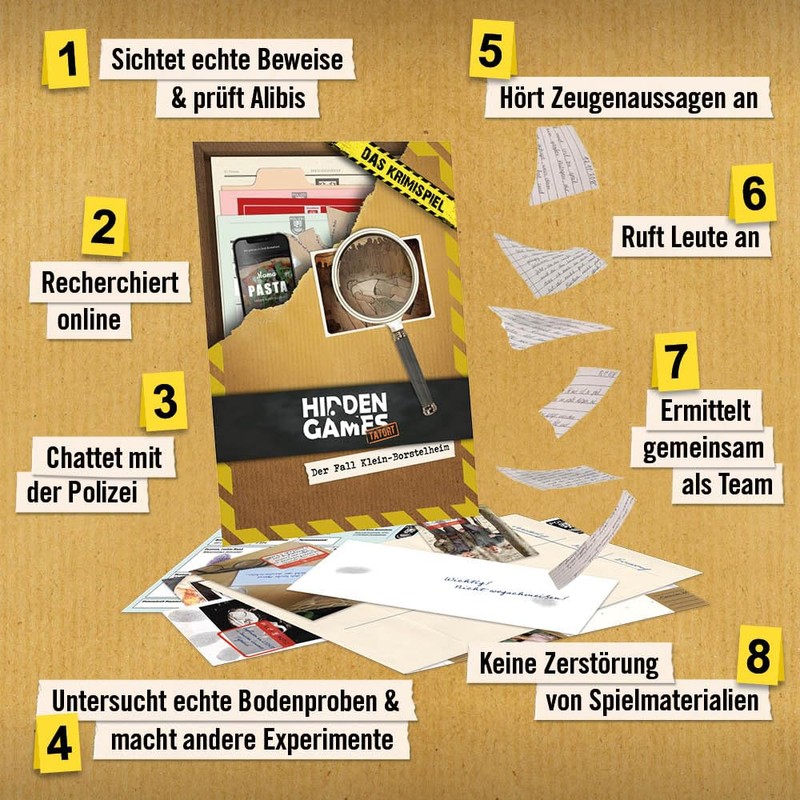 Hidden Games Crime Scene Crime Game, Escape Room Game [German