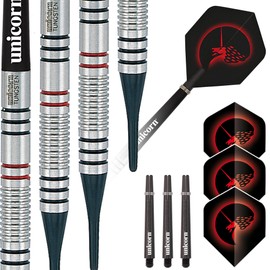 Unicorn Soft Tip Darts Set | Core Plus | Tungsten Barrels | 19 g