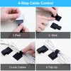 APOMOONS 50 Pcs Under Desk Cable Management, Hook and Loop