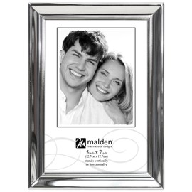 Malden Concourse Silver Metal Frame, holds 5 by 7-Inch picture.