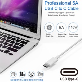 118W USB C Fast Charger Power Adapter Compatible with MacBook Pro/MacBook Air 16 15 14 13 Inch, M1 M2 M3 M4