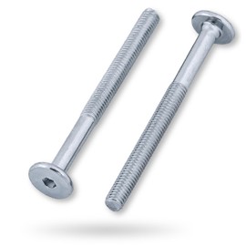 HEXATON M6 x 60mm Hex Socket Pan Head Screws - Partial Thread - Pack of 50 - Galvanised Steel - Furniture Screws with Flat Head