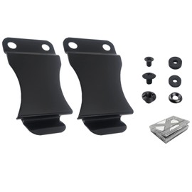 CKX-11 Heavy-Duty Black Metal Belt Clip, fits up to 1.75” Belt Attachment for IWB/OWB Kydex/Leather Knife Sheath and Gun Holsters. Sets of 2, 4 and 10 Units w/Mounting Hardware (6 Parts Each) (2)