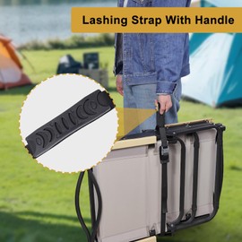 Neracking 5' Carrying Strap with Handle, Adjustable Heavy Duty Cam Buckle Tie Down Straps for Safely Moving and Lifting Heavy Boxes, Camping Chairs and Mat (Black, 2pcs)