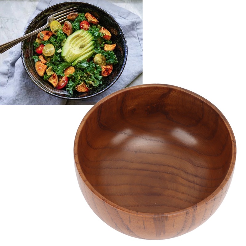 Wood Soup Bowl Unique Texture Exquisite Smoothly Round Wooden Bowl