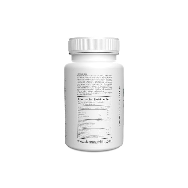 VIZANA NUTRITION Probióticos 70 billones, 13 Cepas HPMC Vegetarianas (60