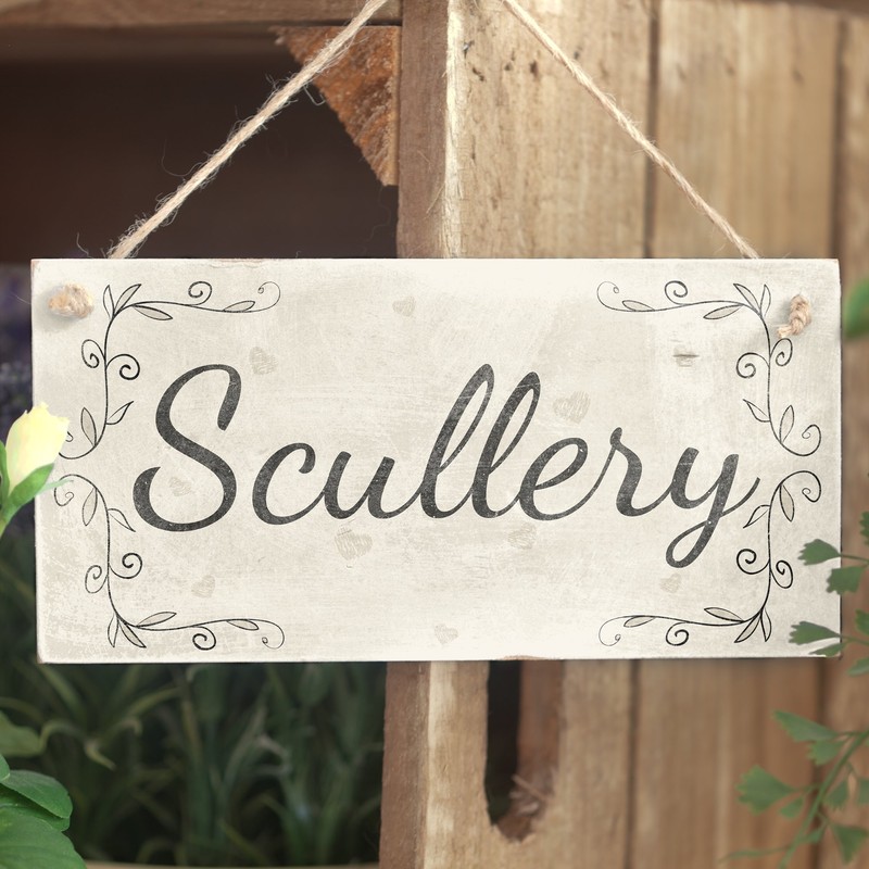 Scullery Handmade French Country Decor Wood Sign/Plaque for Kitchen/Utility