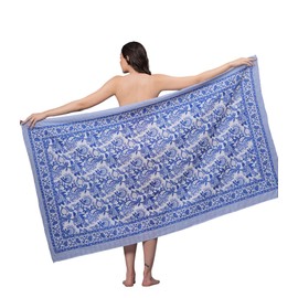 CRAFT KALA 100% Cotton Printed Women's Sarong Beach Wrap Bikini Wraps Cover Ups for Swimwear Pareo Skirt Swimsuit Coverups Long Bathing Suit Scarf 73"" x 44""