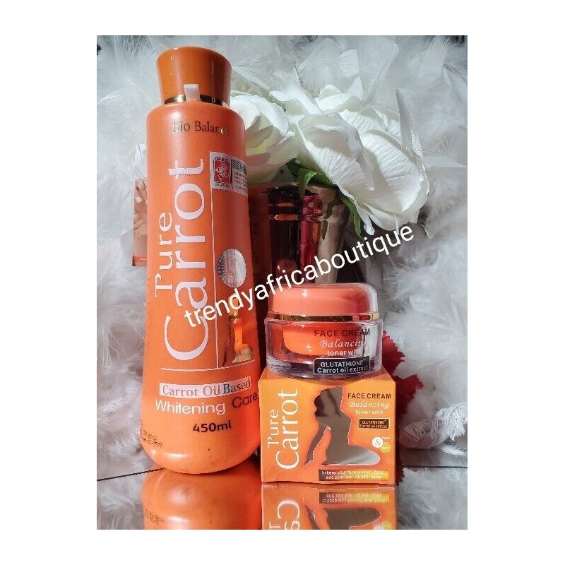 Pure carrot Bio Balance body lotion & Face Cream. Based