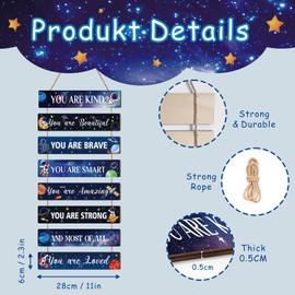 HPNIUB Space Bedroom Accessories Boys,Inspirational Quote Wall Art Be Kind Be Brave Wall Decor,Nasa Planets Space Gifts For Girls Boys Room Accessories,Solar System Boys Space Theme Bedroom (Space 5)