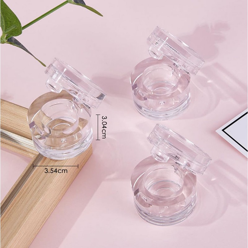 5 Pcs 5g/5ml Premium Acrylic Clear Round Jars Refillable Cosmetic