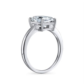 Classic Timeless Simple 2.5CT Rectangle Brilliant Emerald Cut AAA CZ Promise Solitaire Engagement Ring For Women Thin Band .925 Sterling Silver