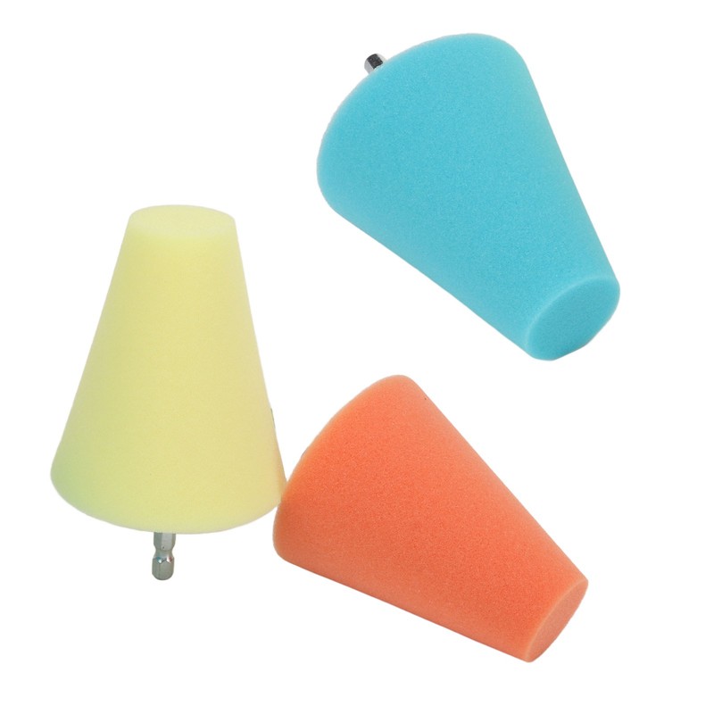 3PCS Hub Conical Polishing Sponge Buffing Foam Pad Wheel Care