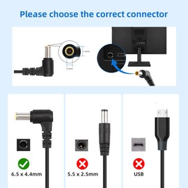 Xahpower 19V Monitor Power Cable for LG Electronics 34" 32" 29" 27" 24" 23" 22" 20" 19" LED LCD Monitor Widescreen HDTV, Power Supply Charger for LG 24GN60R-B 24MP59HT-P 27GR75Q-B 27UD68-W 34UC99-W