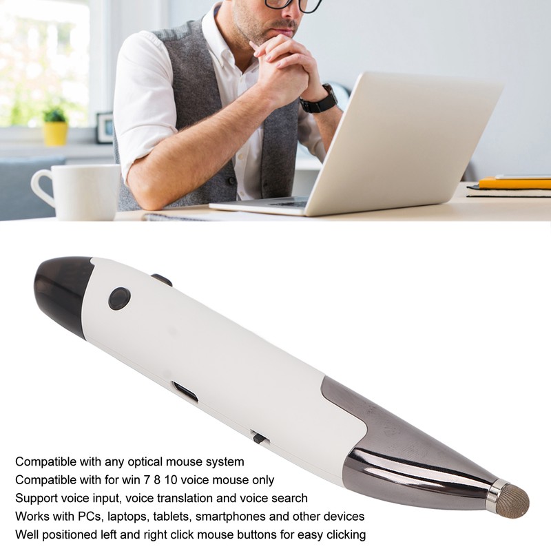 Wireless Voice Input Optical Pocket Pen Mouse 2.4GHZ 33ft Wireless