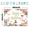 Bymivofun Birthday Background Banner, Flamingo Girl Birthday Background, Flamingo Happy