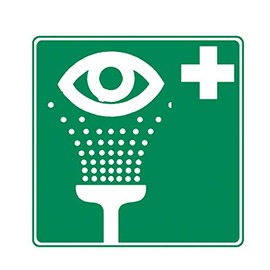 Holthaus Medical Rescue Sign Eye Wash Device Sign Notice Board Sticker Luminous 20 x 20 cm