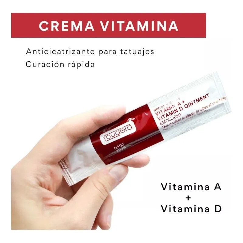 Crema Fougera Vitamina A, D Tatuaje Microblading 10 Pzs