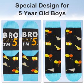 Juesly 5 Year Old Birthday Gifts for Boys - Socks for Boys with Pop Up Birthday Card, Presents for 5 Year Old
