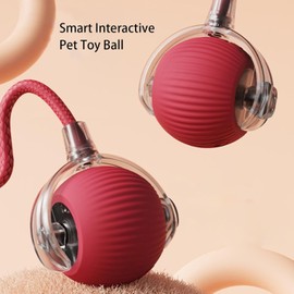 Genérico Chewie Ball, Chewie Viral Rolling Ball, Juguete Interactivo con Pelota para Gatos, Pelota Giratoria Automática de 360° para Gatos y Perros, Juguete Interactivo con Pelota para Gatos (Rojo)