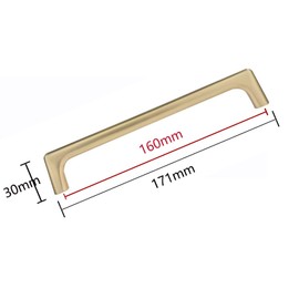 2 pcs 160mm Drawer Handles Pulls, Cabinet Handles Hardware Sliding Door Pull Handle, Furniture Handles- Brushed Surface, Handle for Kitchen Cupboards, Dresser Drawer, Wardrobe, Gold