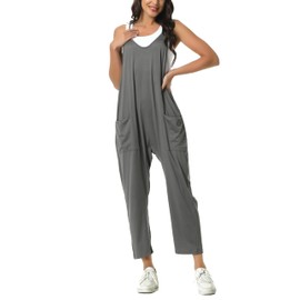 HAILTH Rompers for Women Casual Summer Jumpsuits Sleeveless Loose Spaghetti Strap Baggy Overalls Jumpers with Pockets Free People Jumpsuit Dupes 2023New
