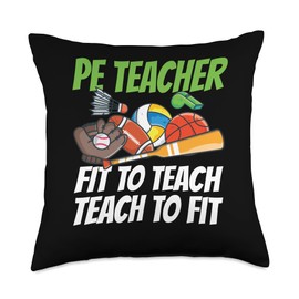 PE Outfit Physical Education Teacher Supplies PE Teacher Throw Pillow