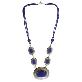 Mehrunnisa - Collar con Colgante Tribal Afgano Azul