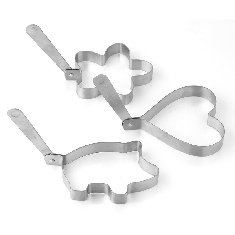 Fackelmann 47204 Egg/Pancake Shapers – Stainless Steel, Silver, 55 x