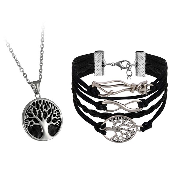 OIDEA Sets of Stainlss Steel Life Treen Pendant Necklce,Tree of