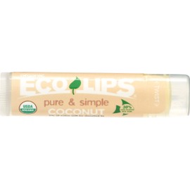 Eco Lips Pure & Simple Organic Coconut Lip Balm, USDA Certified Organic, 0.15 Oz (Pack of 24)