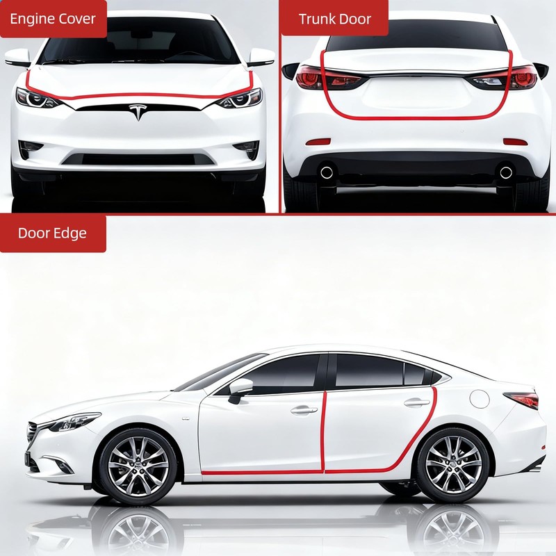 Aroilder Self-Adhesive Car Door Edge Guards - U Channel Rubber