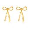 Gold Bow Earrings Gold Ribbon Earrings Dangle Gold Bow Jewelry