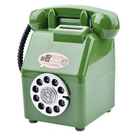 Piggy Bank Public Phone 500 Yen Coin, Dial Type, Showa 80's Retro Toy, Toy, ATM, Miscellaneous Goods (Green)