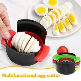 mizikuu 4 in 1 Eierschneider, Eischneidewerkzeug Eierteiler aus Edelstahl Tragbar Eierteiler Schneiddrähte mit Eieröffner Eierbecher für Mozzarellaschneider Erdbeeren Kiwis Tomaten Gekochten Eiern