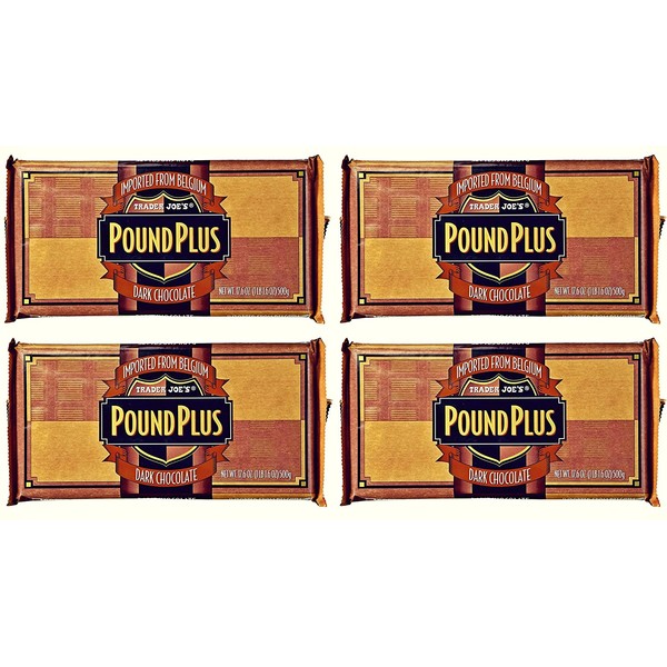 Trader Joe's Pound Plus GIANT Belgian Dark Chocolate Bar - 4 Pack (17.6 oz)