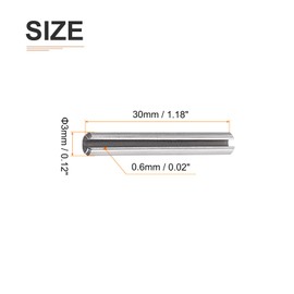 DTGN 20pcs 3mmx30mm(DxL) Slotted Spring Pins for Household Machine Fasteners 304 Stainless Steel Spring Dowel Tension Roll Pin Silver Tone