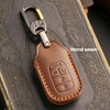 OLLEN Genuine Leather Key Fob Cover, Fit for Honda Civic