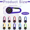 Pack of 10 Compass Keyrings, Mini Compass, Multifunctional Portable with
