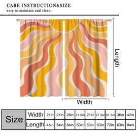 FengMingRui Mid Century Sunrise Curtains Boho Retro Sun Abstract Vintage 70s Rainbow Blackout Window Treatment for Boys Girls Kids Room Living Room Bedroom Decor Window Drapes 41" W X 44.5" L