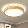 Pevfah Modern Dimmable Wood Flush Mount Ceiling Light, 2700K-6000K 5CCT