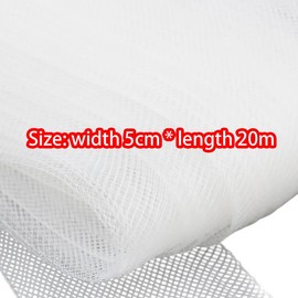 20M White Polyester Stiff Horsehair Braid Ribbon 5cm Wide Horsehair Mesh Braid Trim for Sewing,Wedding Dress