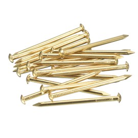 sourcing map 20 Pcs Small Tiny Nails 2.8mmx50mm(DXL) Tiny Brass Nails Hardware Nails Small Nail for Wooden DIY Decorative Boxes Household Accessories, Brass Tone