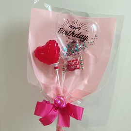 The Perfect Gift! Glitter Candy Bouquet (Birthday Red)