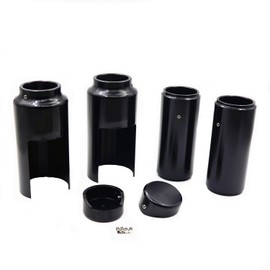 Aluminum Motorcycle Fork Cover Set Upper and Lower Fork Covers Tube Guards for Harley Softail Breakout FXBR FXBRS 2018-2021 Black